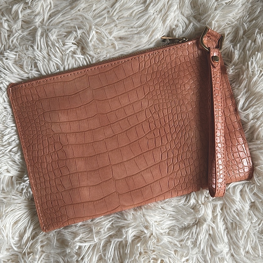 NEW A New Day Zipper Wristlet - Light Salmon Pink & Gold